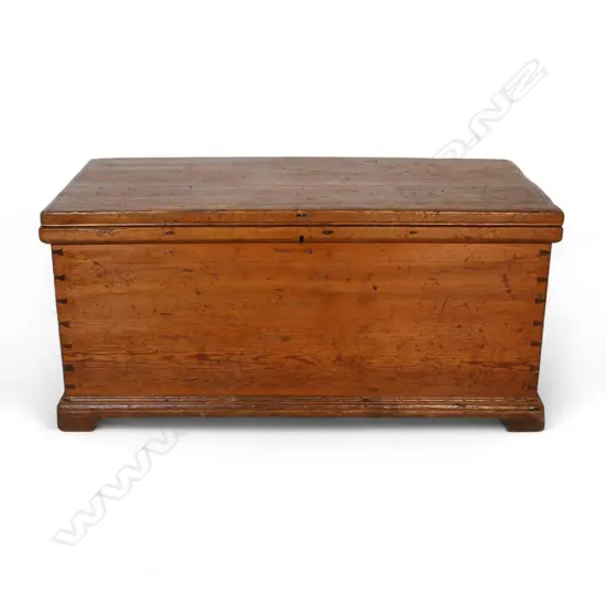 A Victorian pine storage trunk,